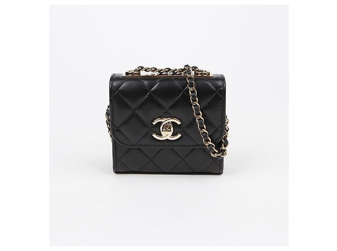 Trendy CC Chanel Bolsa transversal mini CC da moda Preto - vista 2