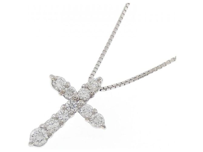 Autre Marque Collana a Croce con Diamanti Au750 Argento - vista 3