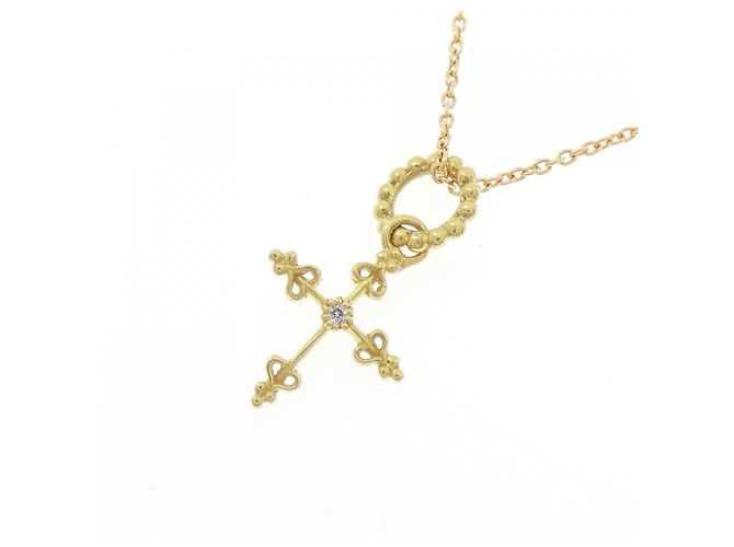 Autre Marque Collana con diamante incrociato Au750 D'oro - vista 3
