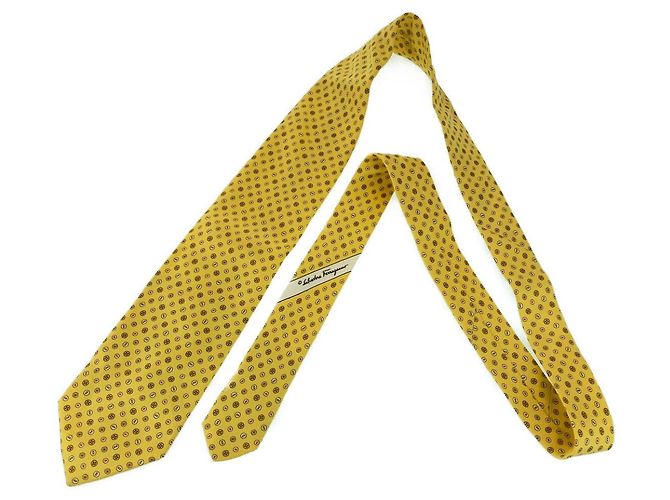 Cravatta in seta Salvatore Ferragamo Giallo - vista 2
