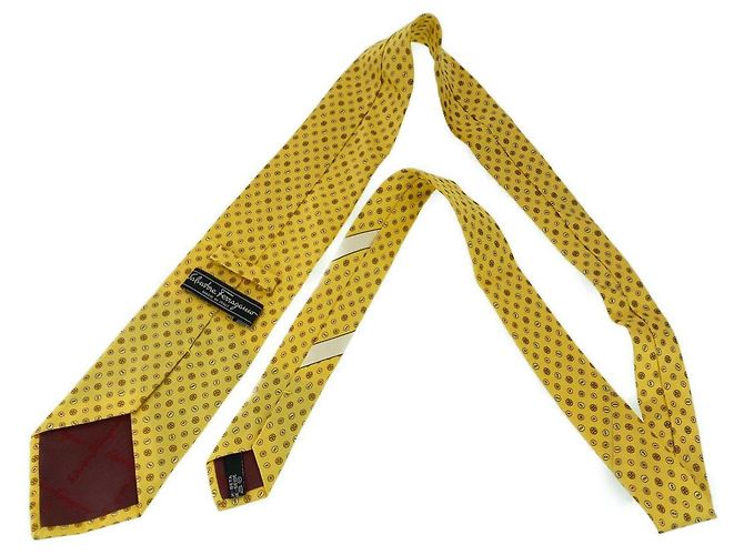 Cravatta in seta Salvatore Ferragamo Giallo - vista 3