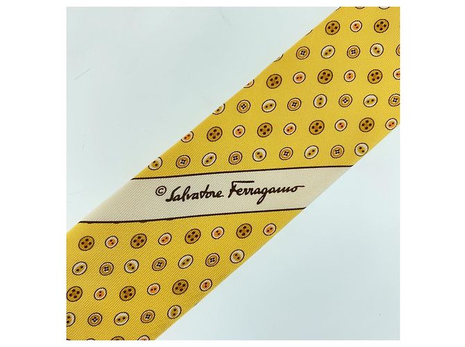 Cravatta in seta Salvatore Ferragamo Giallo - vista 5