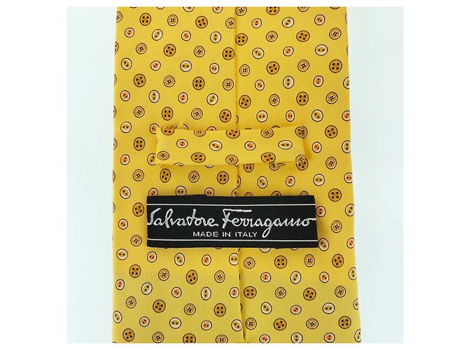 Cravatta in seta Salvatore Ferragamo Giallo - vista 6