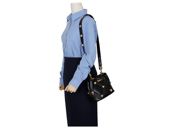 Valentino Borsa a mano Roman Stud Small Nero - vista 12