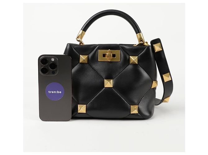 Valentino Borsa a mano Roman Stud Small Nero - vista 9