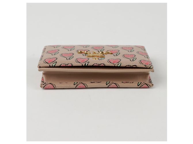 Prada Tarjetero con patrón de corazones Rosa - vista 5