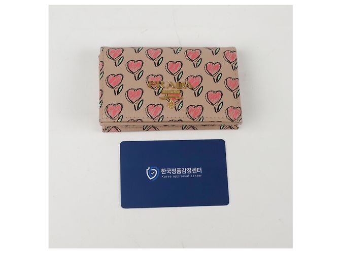 Prada Tarjetero con patrón de corazones Rosa - vista 8