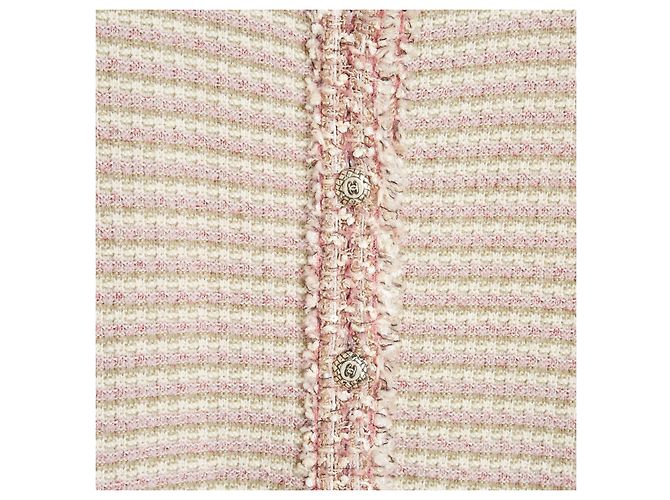 Chanel 2006 Maxi Cardigan Mantel FR38 Rosa Kaschmir Lange Jacke UK10 US6 Pink - Ansicht 3