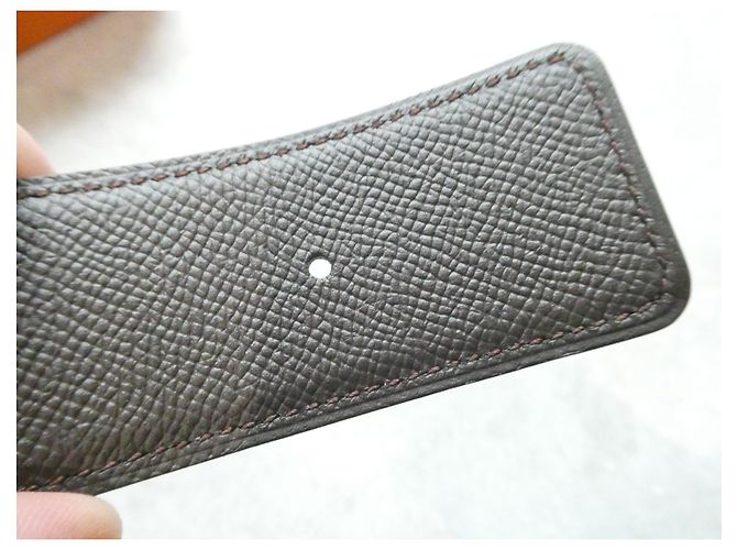 Hermès Gürtel 38mm neu taupe/schwarz mit Box und Dustbag 90CMS - Ansicht 6