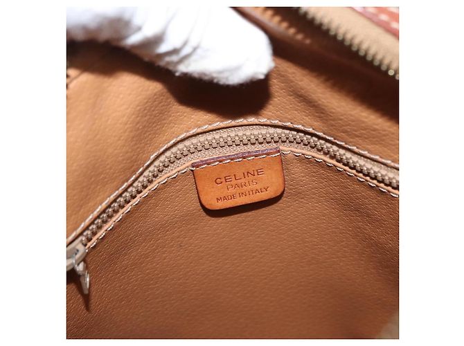 Céline Celine Vintage Macadam Schultertasche aus Canvas und Leder Braun - Ansicht 6
