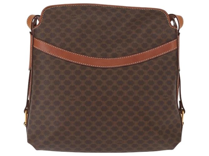 Céline Celine Vintage Macadam Tela e Pelle Marrone - vista 2