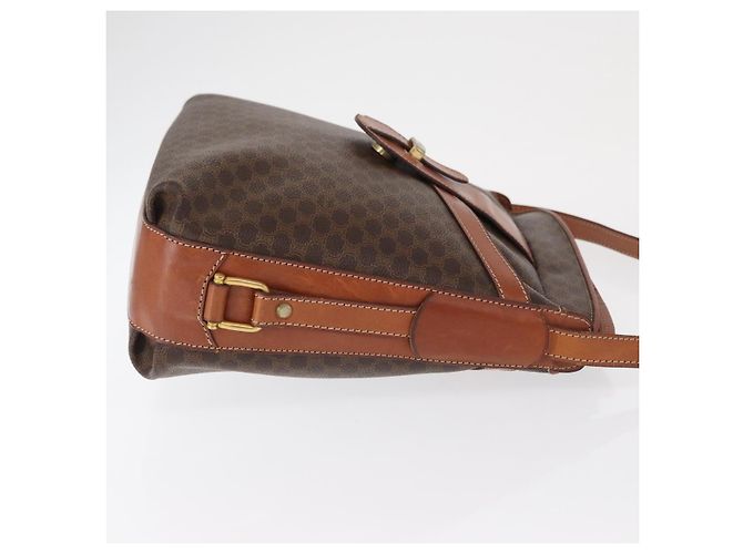 Céline Celine Vintage Macadam Tela e Pelle Marrone - vista 3