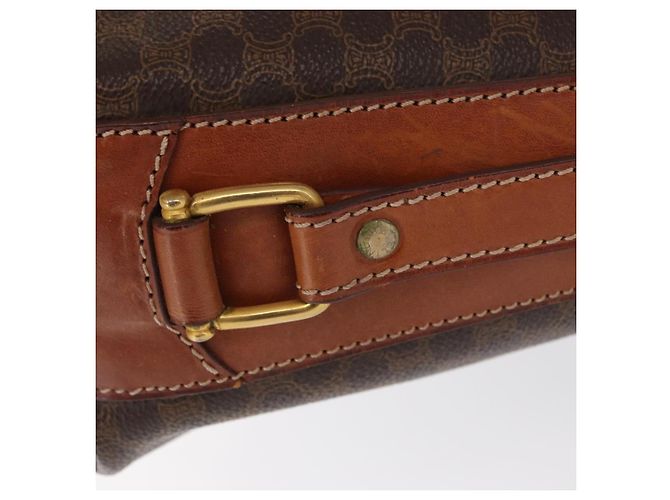 Céline Celine Vintage Macadam Tela e Pelle Marrone - vista 4