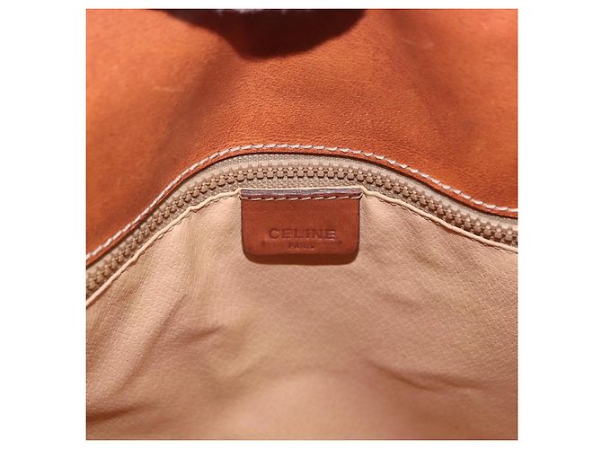 Céline Celine Vintage Macadam Tela e Pelle Marrone - vista 7