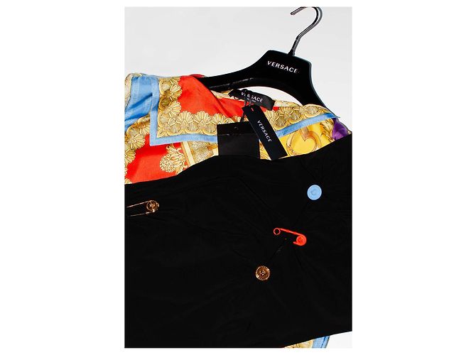 Abito Midi Nero/multicolore Versace - vista 3