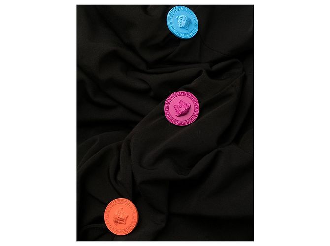 Abito Midi Nero/multicolore Versace - vista 7