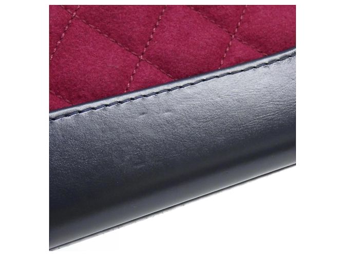 Bolsa de Ombro Chanel Gabriel Line 91810 Vermelho Bordeaux Azul marinho - vista 4