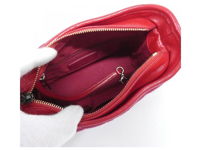 Bolsa de Ombro Chanel Gabriel Line 91810 Vermelho Bordeaux Azul marinho - vista 9