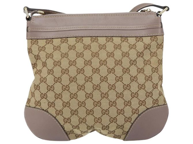 Borsa Messenger Gucci Mayfair in Canvas GG e Pelle Beige - vista 2