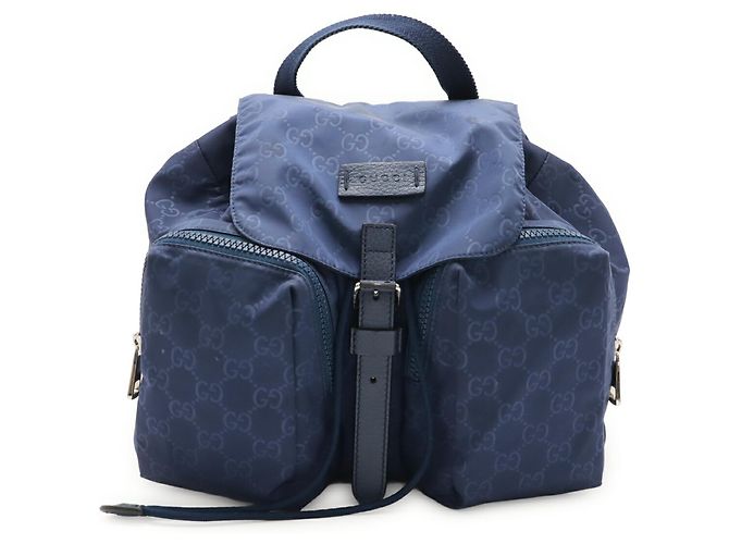 Zaino GG in nylon di Gucci in blu navy - vista 2
