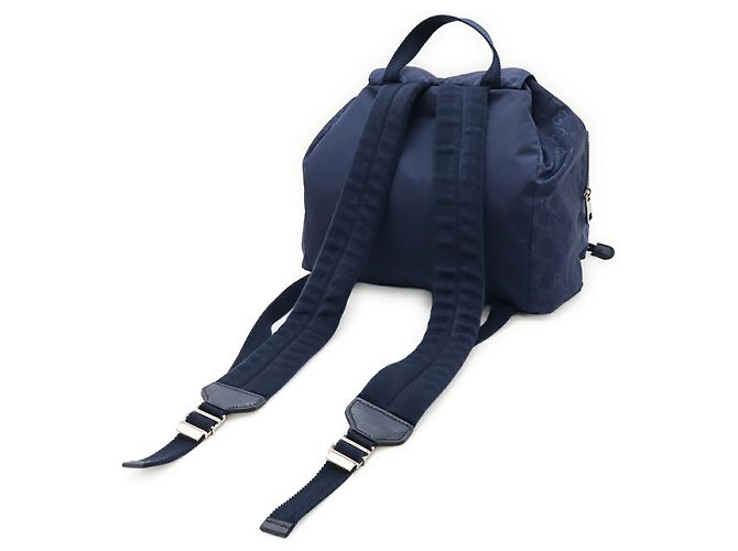 Zaino GG in nylon di Gucci in blu navy - vista 3