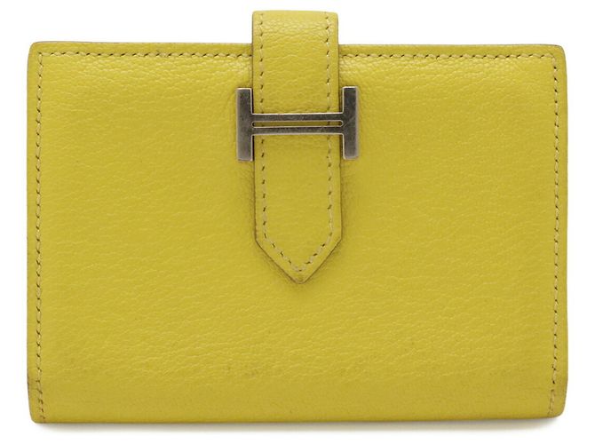 Tarjetero Bearn de Hermès en Amarillo Lima Dorado - vista 2