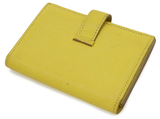 Tarjetero Bearn de Hermès en Amarillo Lima Dorado - vista 3