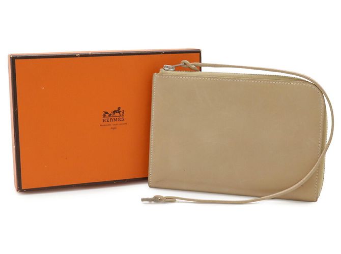 Tarjetero de cuero beige Hermès - vista 10