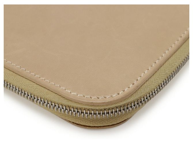 Tarjetero de cuero beige Hermès - vista 4