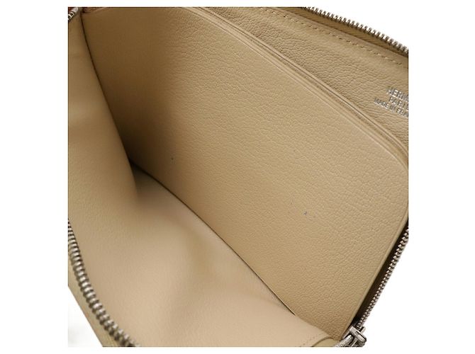 Tarjetero de cuero beige Hermès - vista 7