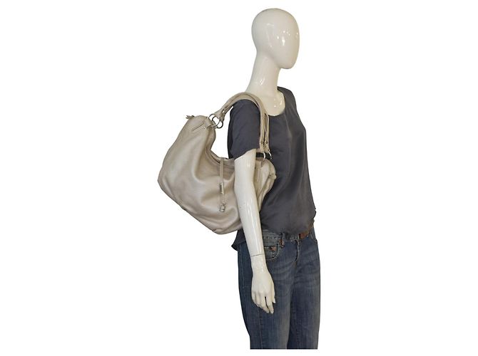 Céline Borsa Celine Grande in agnello argento con doppio manico per la spesa. - vista 18