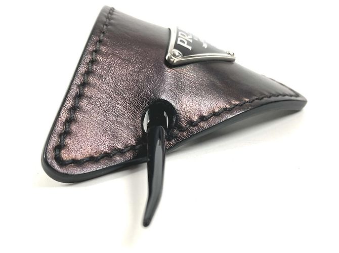 Fermaglio per capelli Kanzashi in pelle nera Prada - vista 4