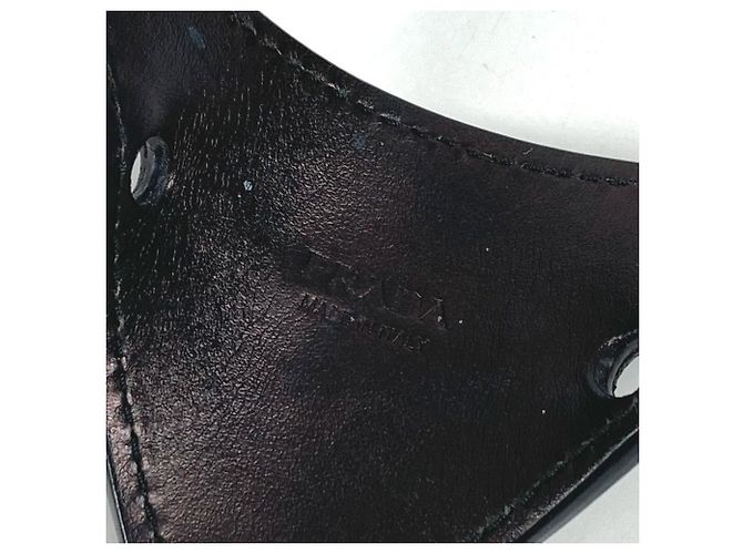 Fermaglio per capelli Kanzashi in pelle nera Prada - vista 7