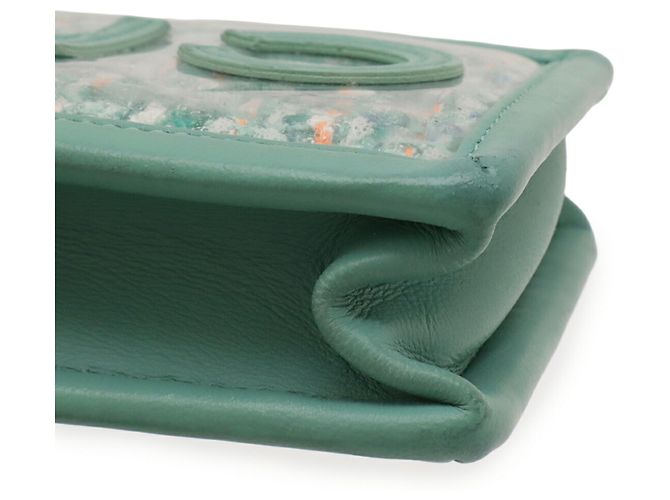 Borsa a spalla in tweed Chanel in blu-verde Multicolore Arancione - vista 5