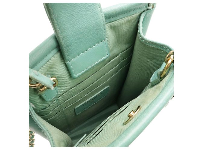 Borsa a spalla in tweed Chanel in blu-verde Multicolore Arancione - vista 7