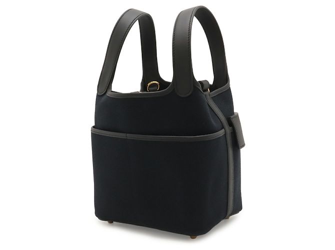Borsa Hermès Picotin Lock 18 PM in pelle Swift nera Nero - vista 3