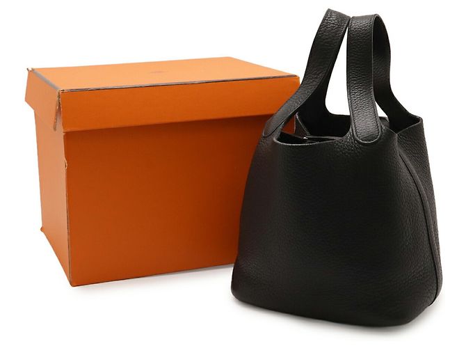 Borsa Picotin PM di Hermès in pelle Togo nera Nero - vista 8