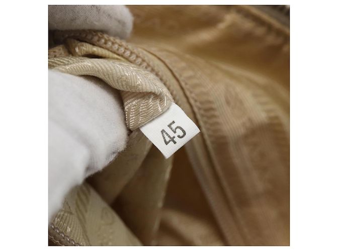 PRADA Borsa a Spalla con Catena Nylon Avorio Oro Auth 164262 D'oro Crudo - vista 12