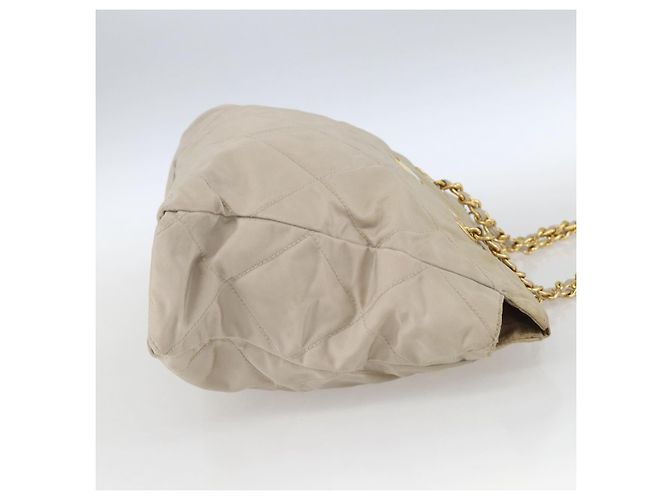 PRADA Borsa a Spalla con Catena Nylon Avorio Oro Auth 164262 D'oro Crudo - vista 4