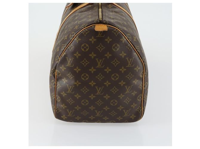 Borsa Keepall Louis Vuitton in tela Monogram 55 Marrone - vista 3