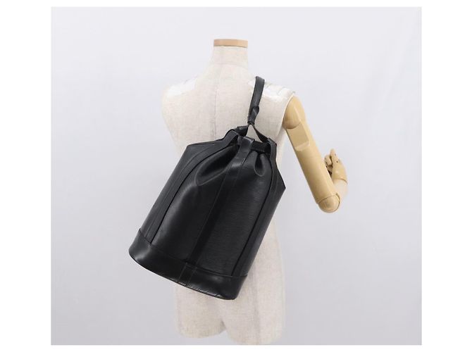 LOUIS VUITTON Borsa a Spalla Epi Randonnee PM Nera M52352 LV Auth 164683 Nero - vista 20