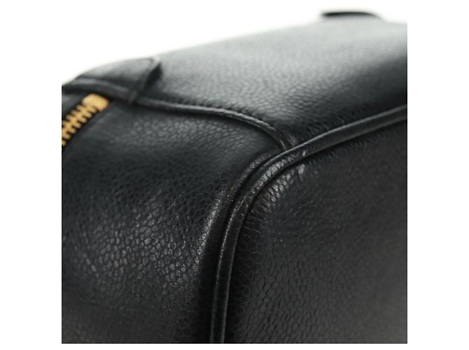 Pochette Vanity CHANEL Pelle Caviar Nera Oro CC Auth 157593V Nero D'oro - vista 10