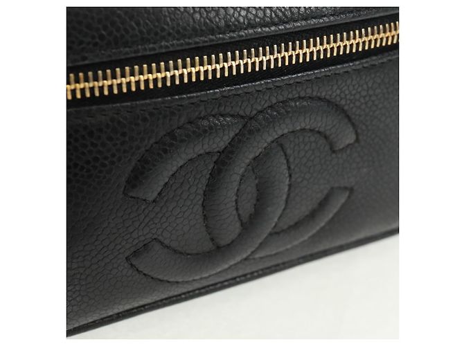 Pochette Vanity CHANEL Pelle Caviar Nera Oro CC Auth 157593V Nero D'oro - vista 12
