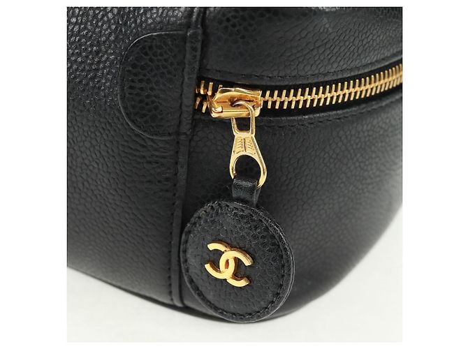 Pochette Vanity CHANEL Pelle Caviar Nera Oro CC Auth 157593V Nero D'oro - vista 13