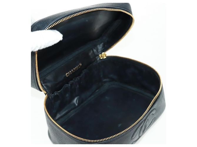 Pochette Vanity CHANEL Pelle Caviar Nera Oro CC Auth 157593V Nero D'oro - vista 14
