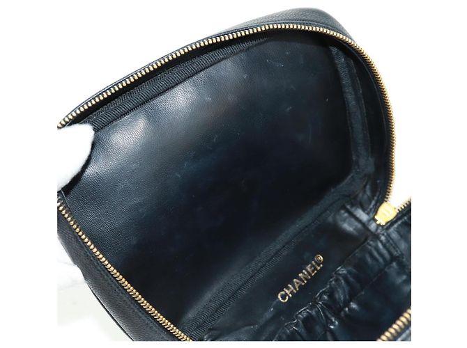 Pochette Vanity CHANEL Pelle Caviar Nera Oro CC Auth 157593V Nero D'oro - vista 15