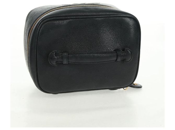 Pochette Vanity CHANEL Pelle Caviar Nera Oro CC Auth 157593V Nero D'oro - vista 6