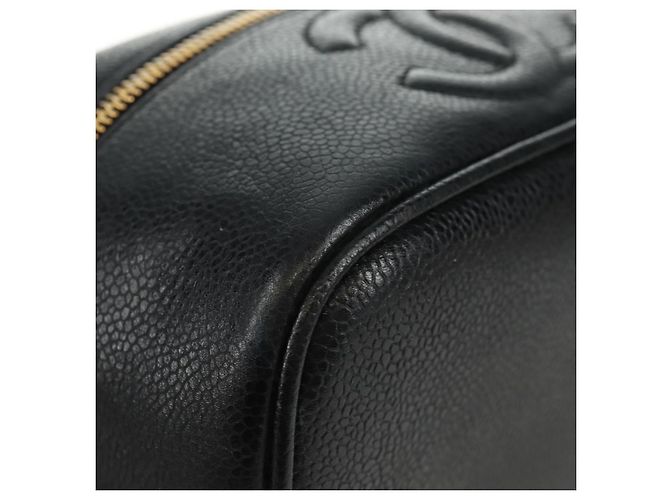 Pochette Vanity CHANEL Pelle Caviar Nera Oro CC Auth 157593V Nero D'oro - vista 8