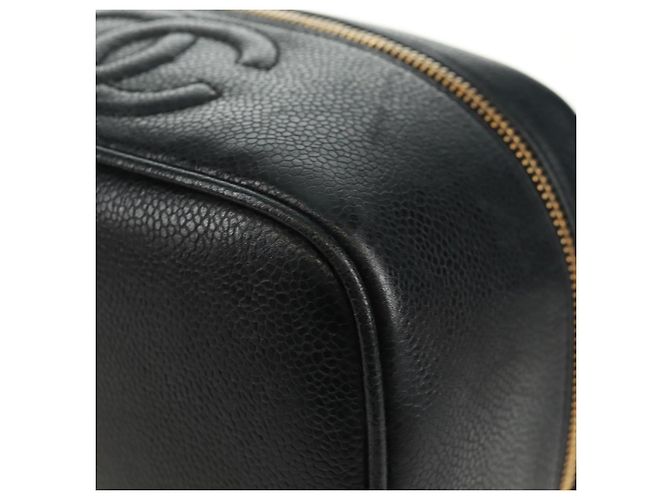 Pochette Vanity CHANEL Pelle Caviar Nera Oro CC Auth 157593V Nero D'oro - vista 9