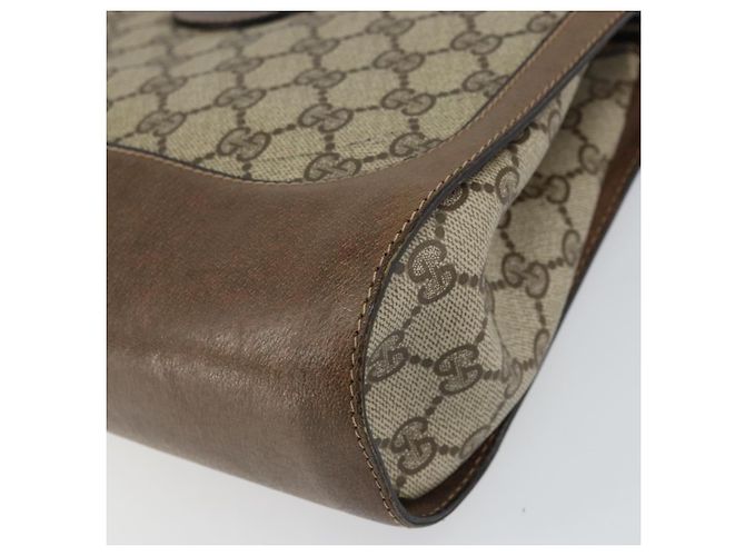 Gucci Borsa a Spalla GG Supreme PVC Beige Oro Auth 164473 D'oro - vista 12